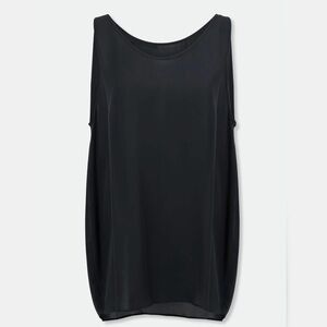 Jarbo 100% Silk Layering Tank Top Sleeveless Blouse In Black Size 0/XS